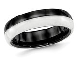 Men or Ladies Black and White Ceramic Wedding Band Ring 6mm